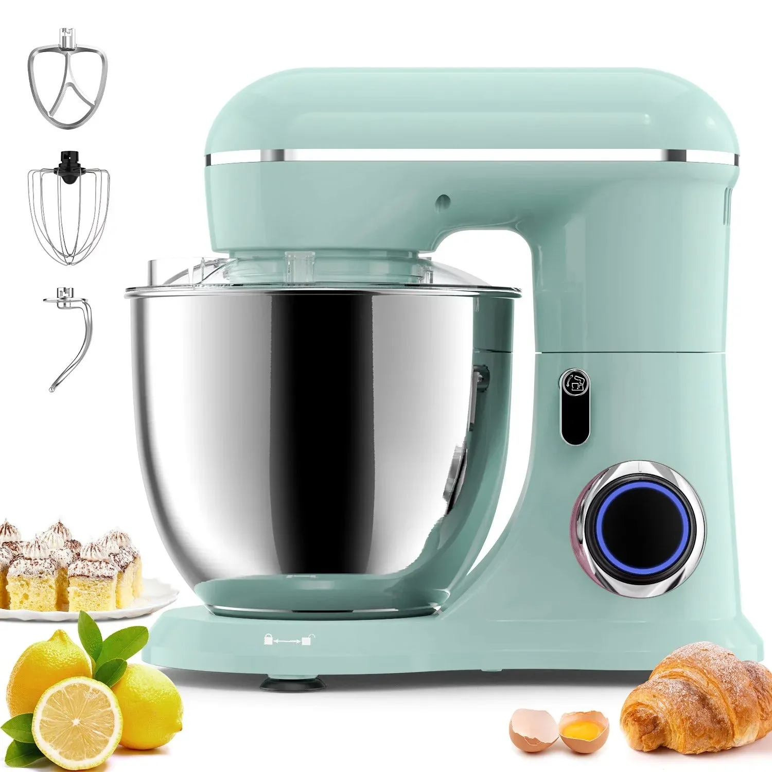 AILESSOM AL-AG01 Samsaimo Stand Mixer 6.5-QT 660W 10-Speed Tilt-Head Agave Green