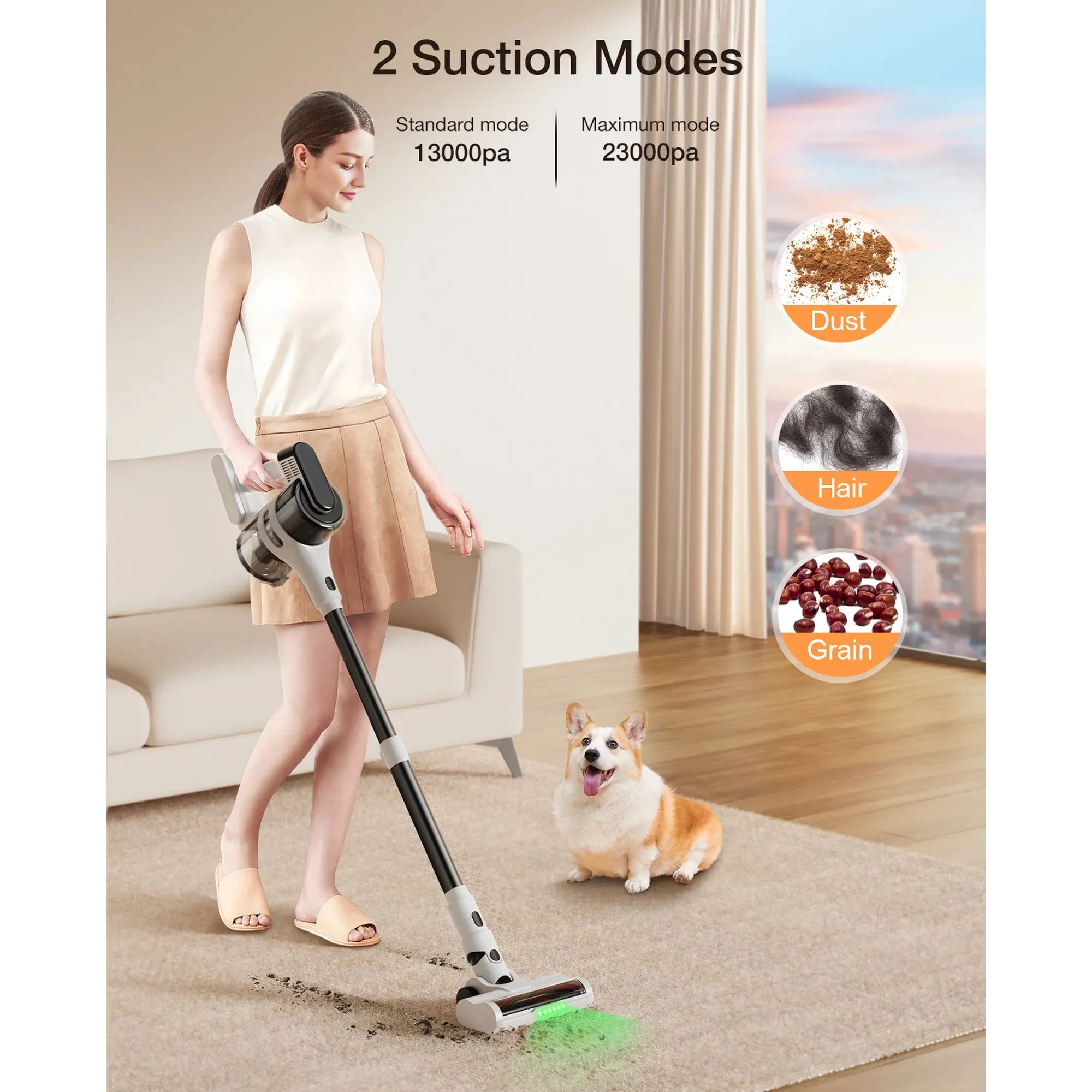 Aposen Vacuum S5 Mate Cordless Vacuum with Brushless Motor, 55 mins max runtime