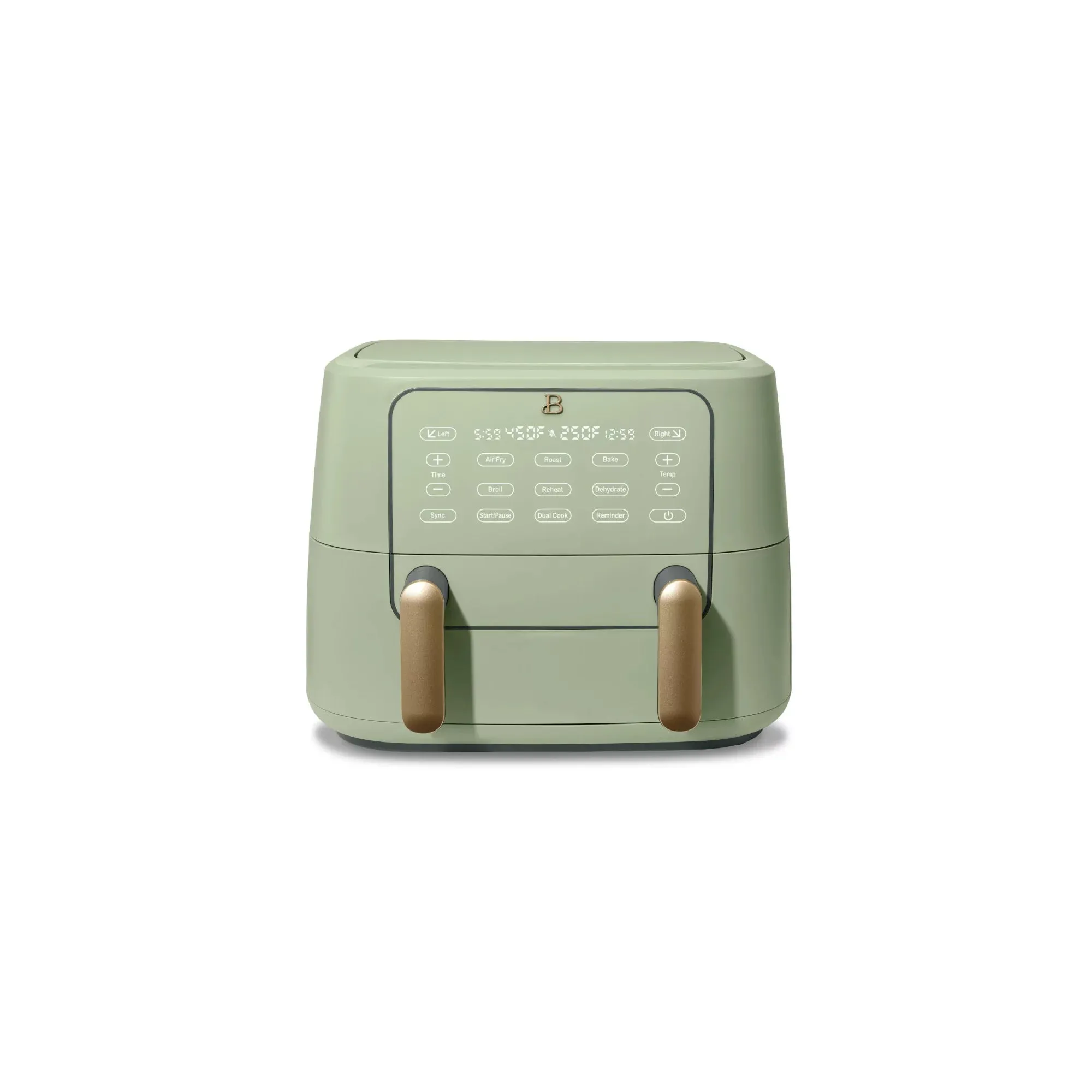 Beautiful 19090 9QT TriZone Air Fryer, Sage Green