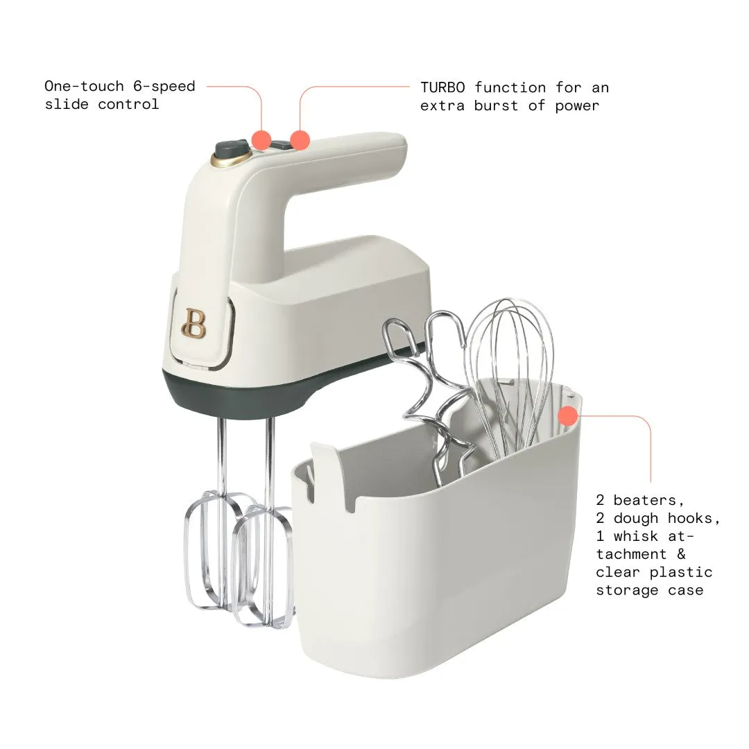 Beautiful 19112 Hand Mixer White Icing by Drew Barrymore
