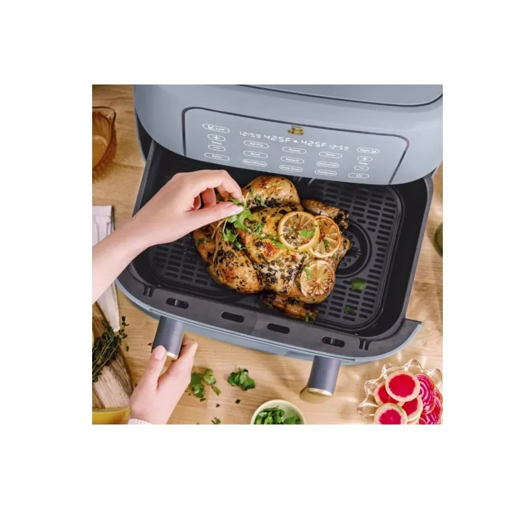 Beautiful 19132 9QT TriZone Air Fryer, Cornflower Blue by Drew Barrymore