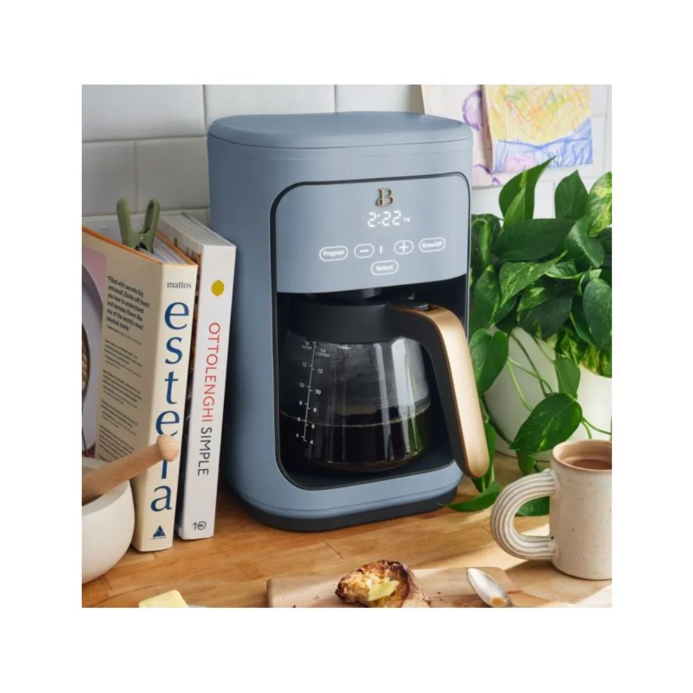 Beautiful 19136 14 Cup Programmable Touchscreen Coffee Maker, Cornflower Blue