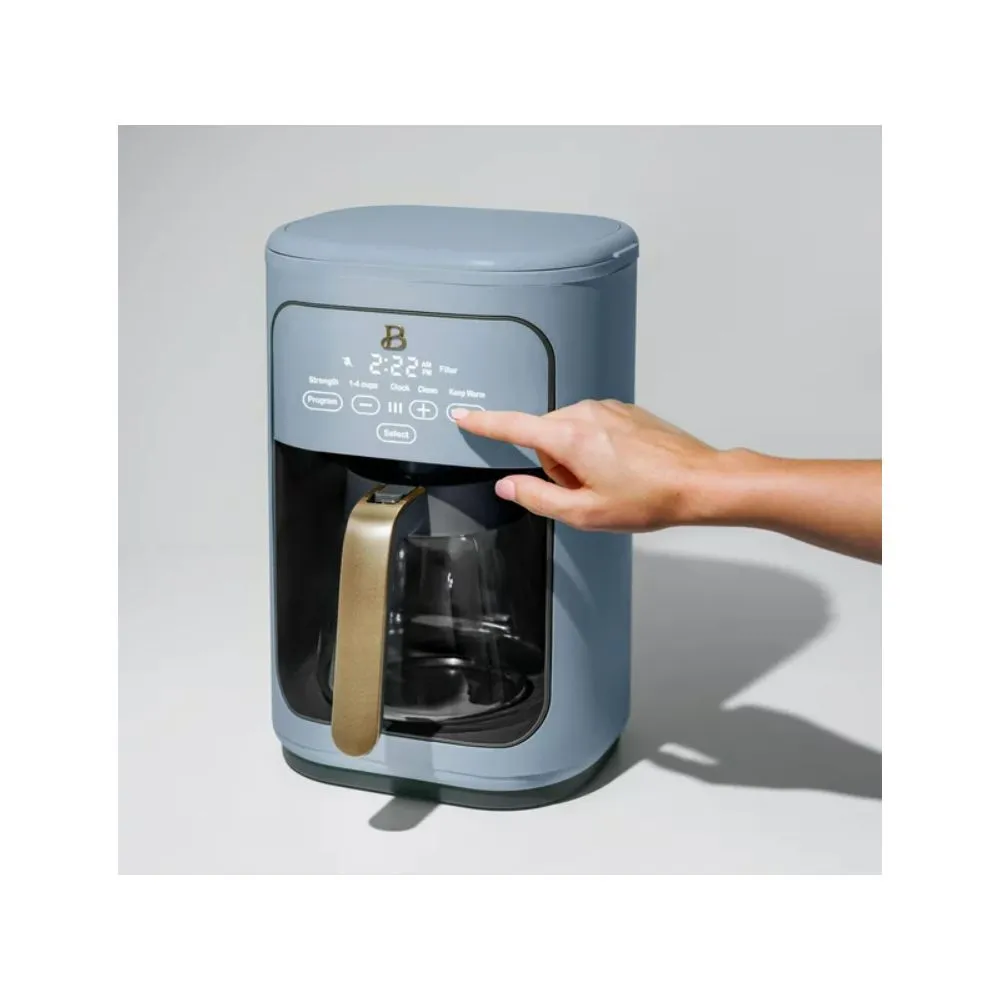 Beautiful 19136 14 Cup Programmable Touchscreen Coffee Maker, Cornflower Blue