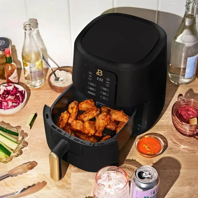 Beautiful 19518 3 Qt Air Fryer with TurboCrisp Technology, Black Sesame by Drew Barrymore