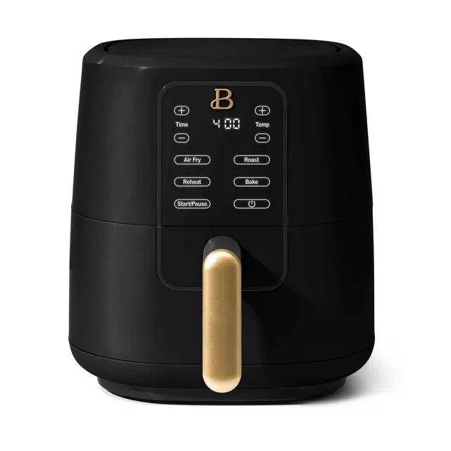 Beautiful 19518 3 Qt Air Fryer with TurboCrisp Technology, Black Sesame by Drew Barrymore