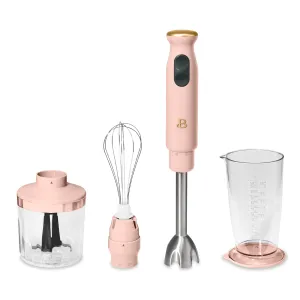 Beautiful 2-Speed Immersion Blender 19722 with Chopper & Measuring Cup in Rose by Drew Barrymore