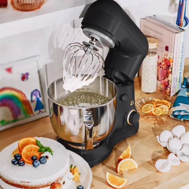Beautiful by Drew Barrymore 5.3QT Tilt-Head Stand Mixer, Black Sesame