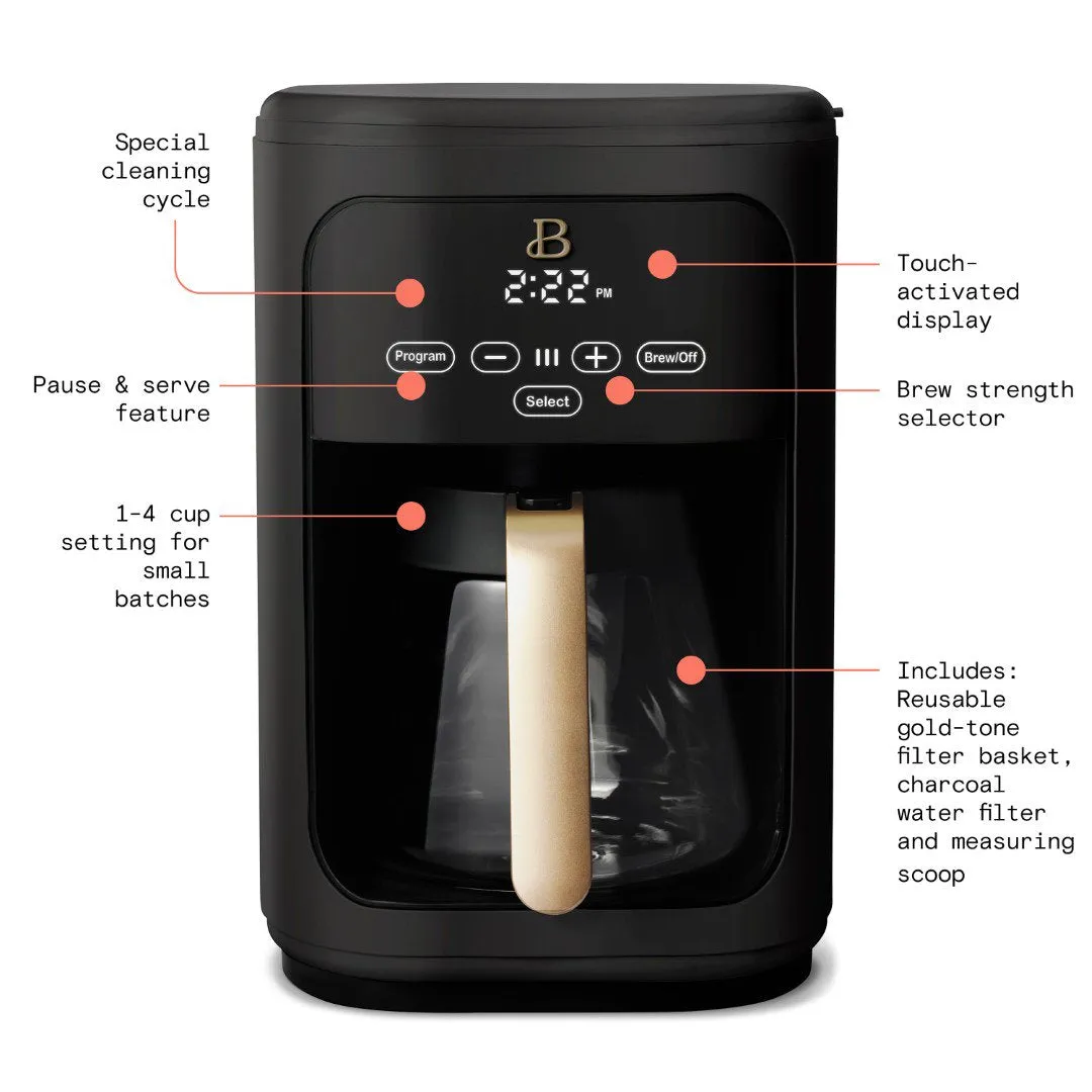 Beautiful CM1199-UL 14 Cup Touchscreen Coffee Maker, Black Sesame