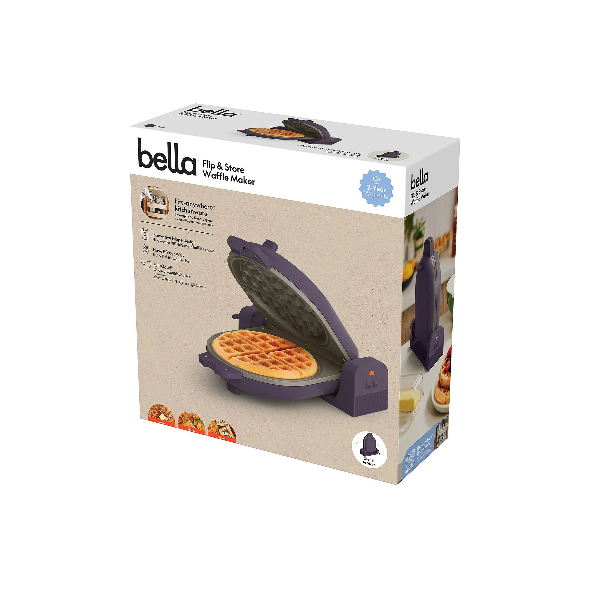 Bella ' Waffle Maker 35142 - PLUM ONE SIZE