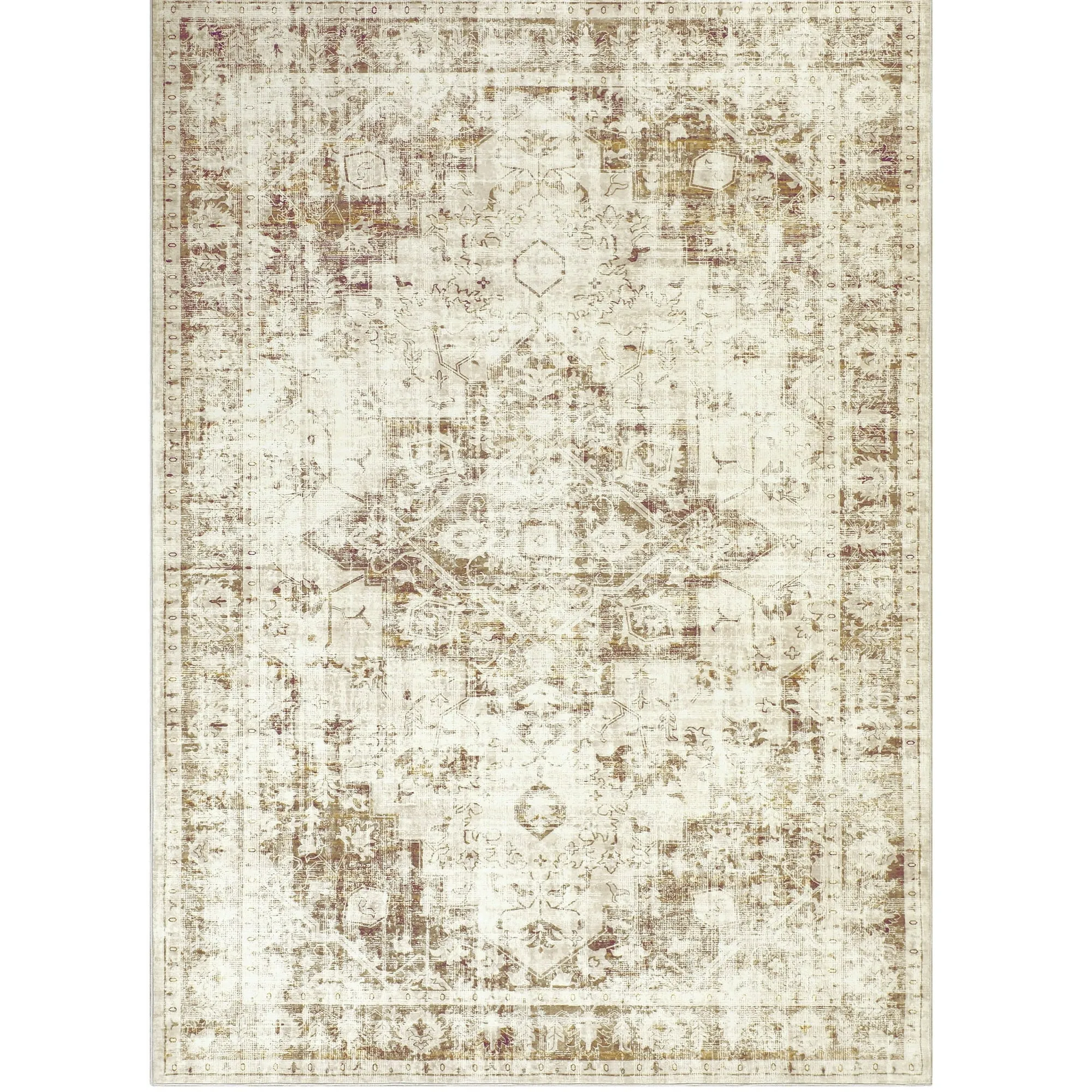 BERTHMEER 3'x5' Washable Area Rugs indoor Small Rugs Vintage Traditional Rugs Carpets for Living Room Bedroom Office Throw Rugs Non-slip, Brown