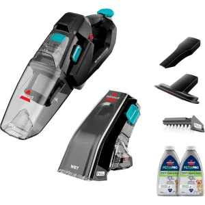 Bissell 3705 Stain Eraser Duo, 2-in-1 Cordless Portable Deep Cleaner & Hand Vacuum, Black
