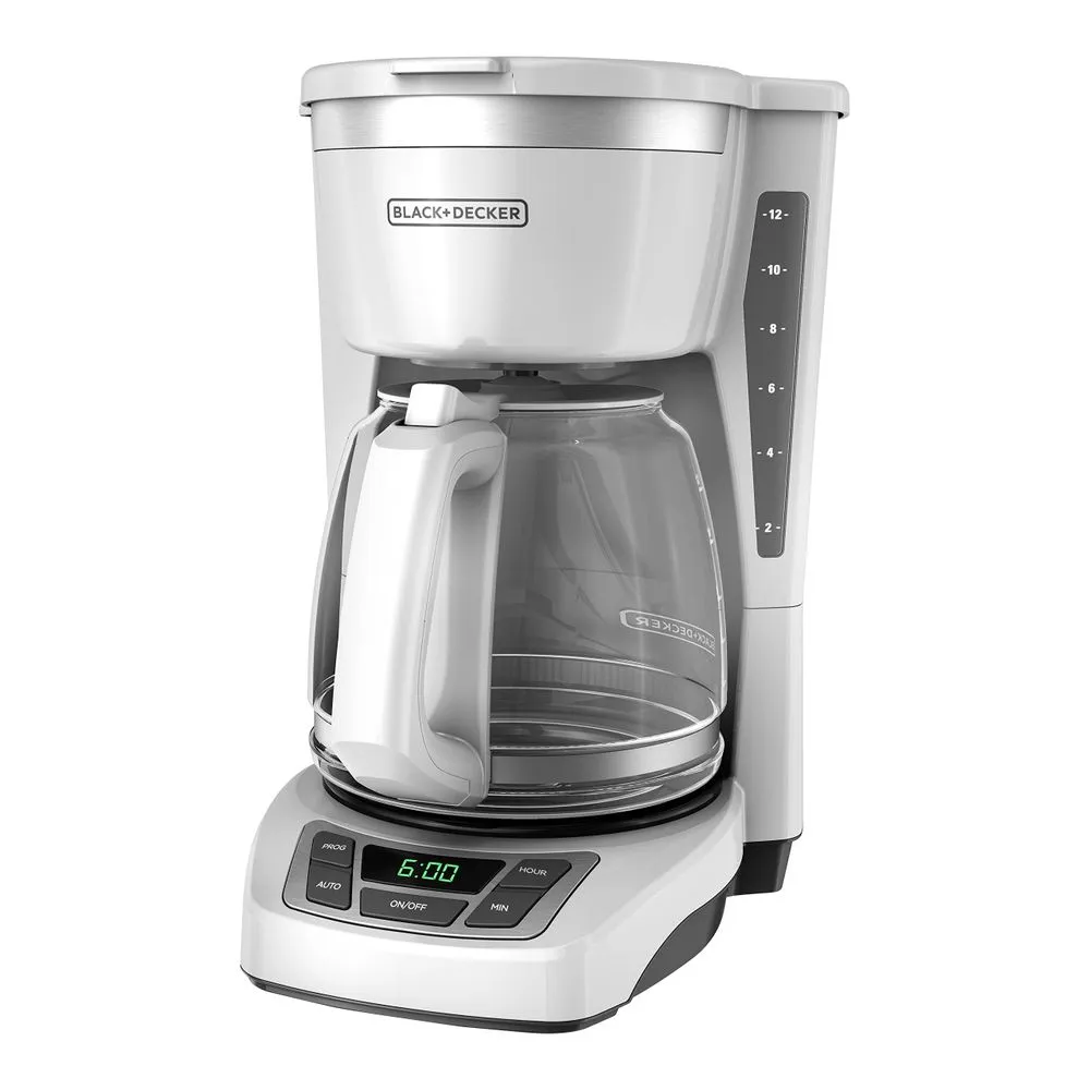 Black & Decker CM1160W 12 Cup Programmable Drip Coffeemaker, White