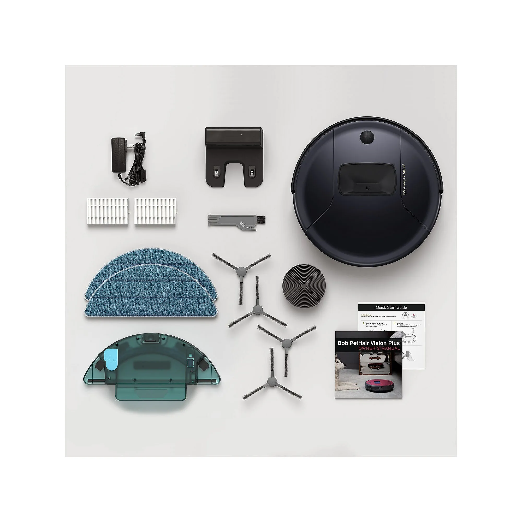 Bobsweep pethair Vision Plus Robotic Vacuum Cleaner And Mop WVP58021 - BLACKBERRY ONE SIZE