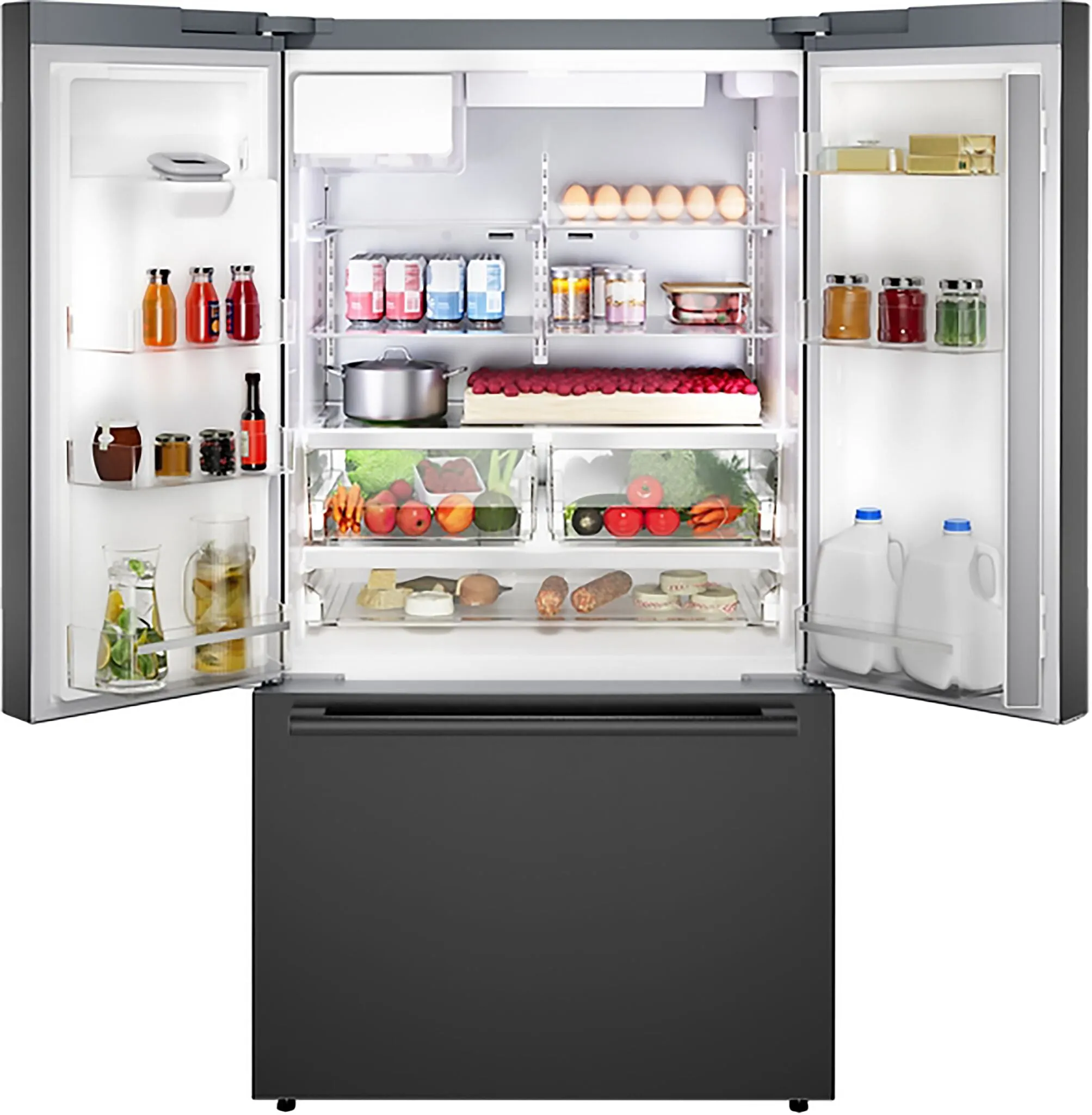 Bosch Fingerprint Resistant Brushed Black Steel 500 Series French Door Refrigerator (26 Cu. Ft.) B36FD52SNB