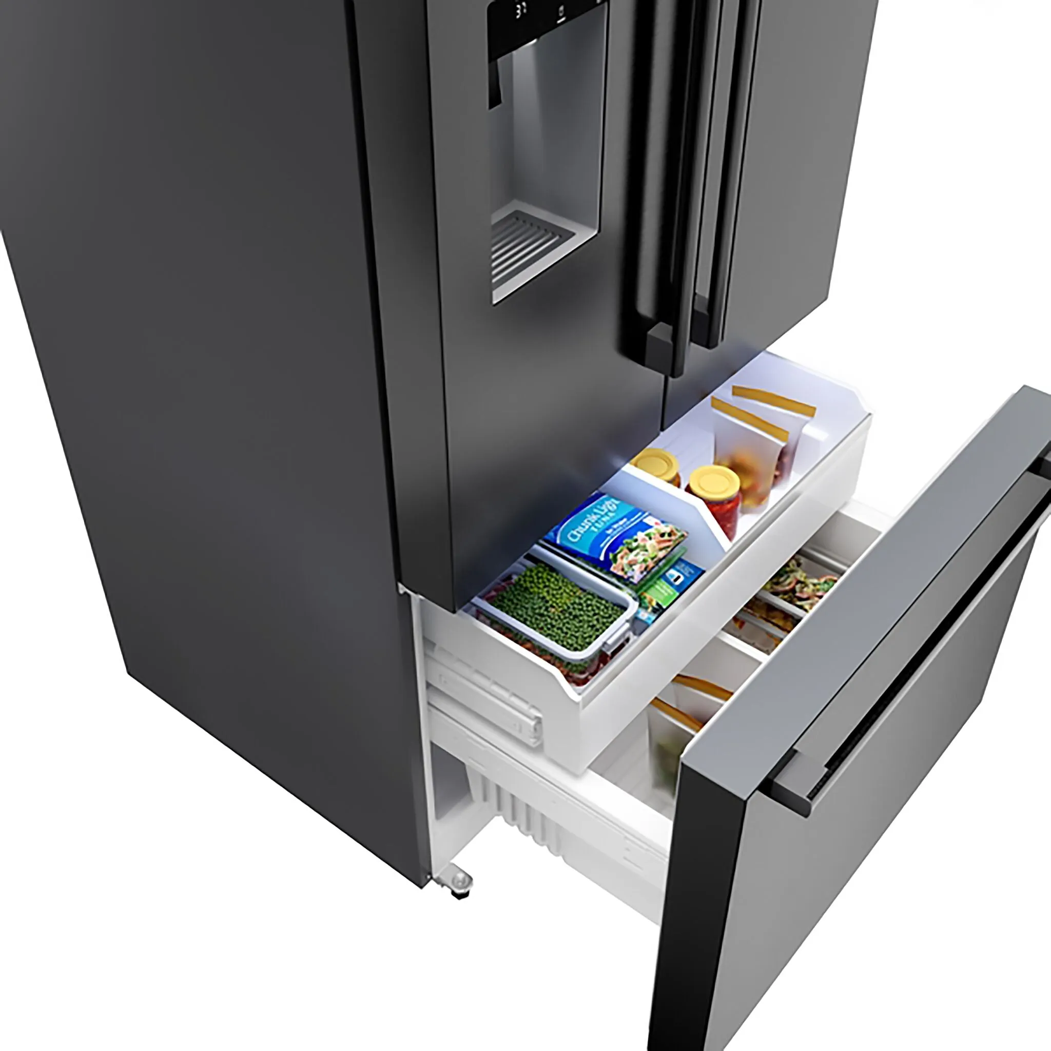 Bosch Fingerprint Resistant Brushed Black Steel 500 Series French Door Refrigerator (26 Cu. Ft.) B36FD52SNB
