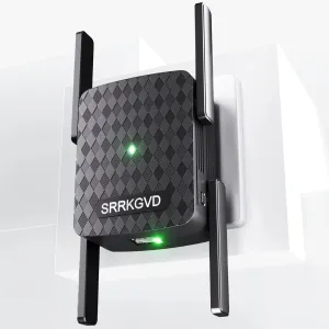 Boyun Daj 2024 WiFi Extender-Wireless Signal Repeater Booster, Black