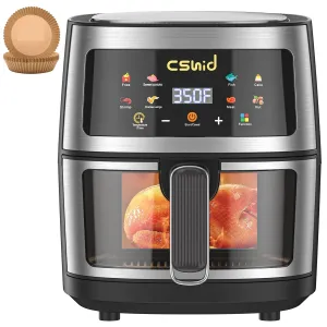 Cshidworld Air Fryer 7.4 QT Large Capacity Touch Screen Smart Silver