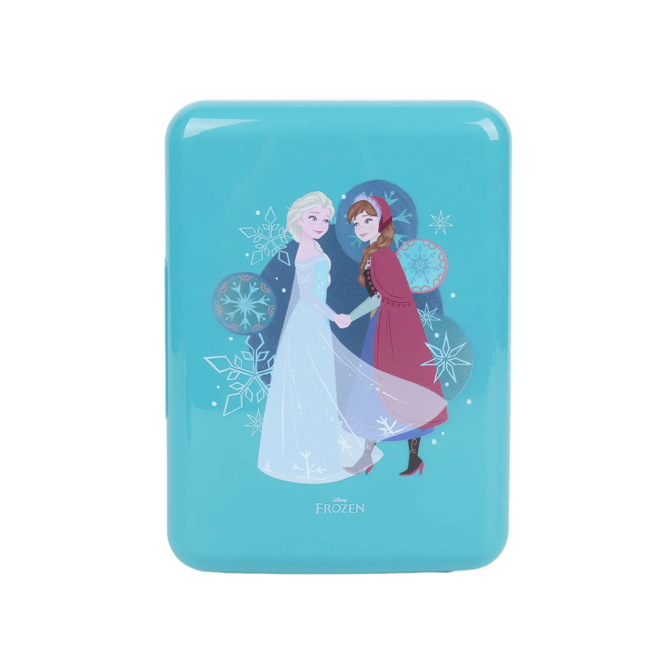 Disney DN8241-WM Frozen 4L Mini Fridge, Blue - Holds 6 Cans, Adjustable Shelf, Eco-Friendly Cooling