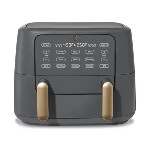Drew Barrymore 19091 Beautiful 9 QT TriZone Air Fryer, Oyster Grey