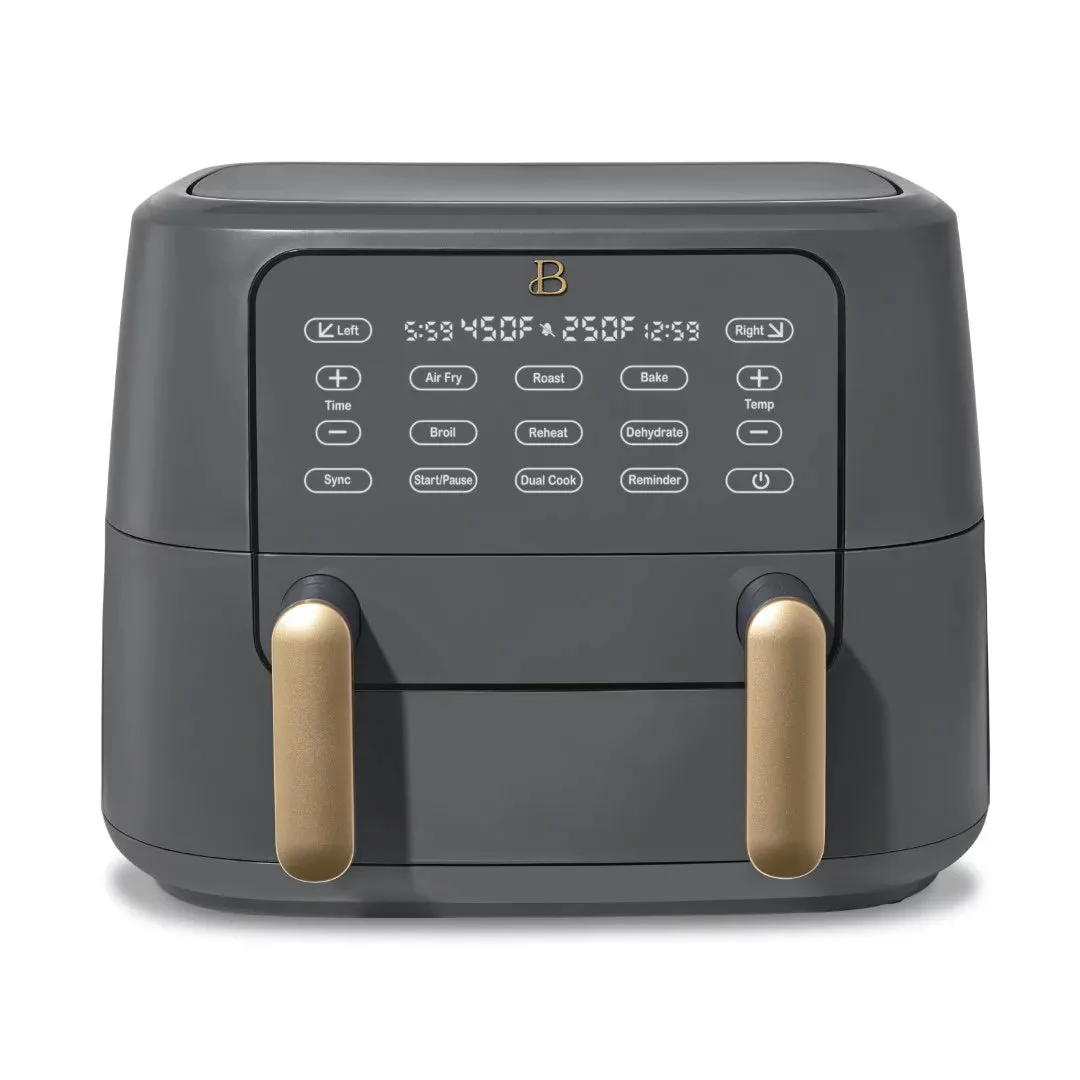 Drew Barrymore 19091 Beautiful 9 QT TriZone Air Fryer, Oyster Grey