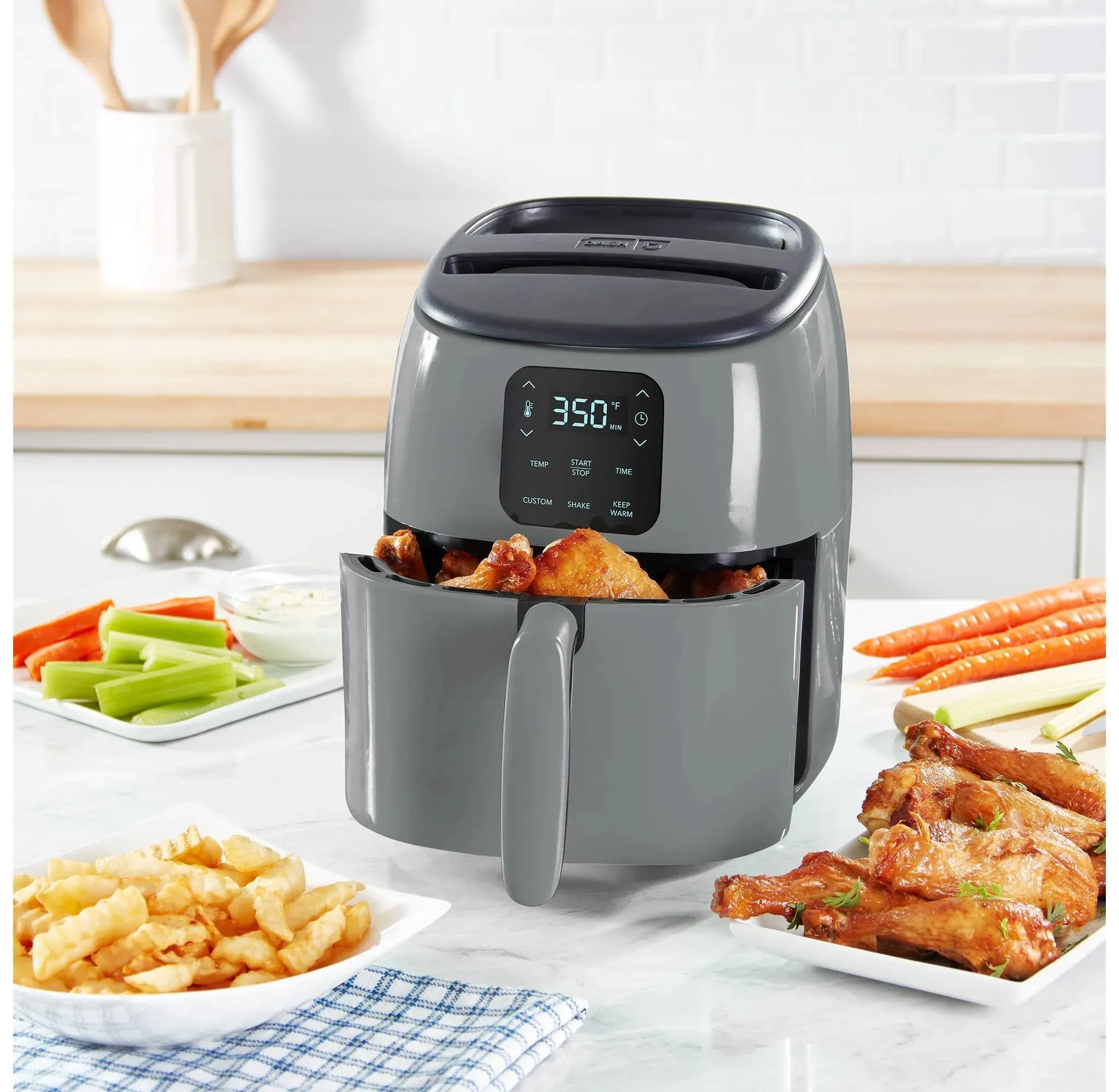 Express Digital Tasti-Crisp Nonstick Air Fryer 2.6 qt - Gray