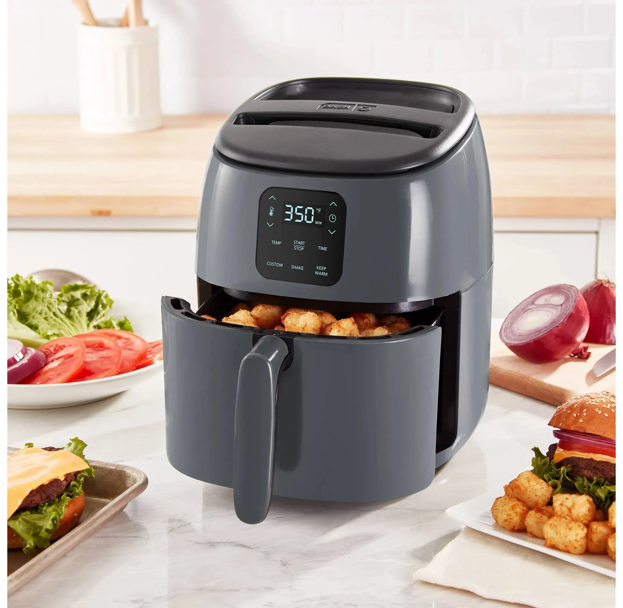 Express Digital Tasti-Crisp Nonstick Air Fryer 2.6 qt - Gray