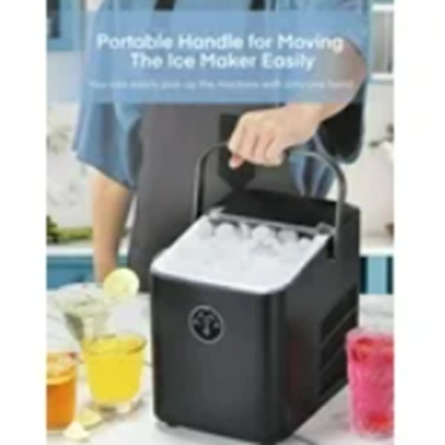 Fohere 1262a Ice Maker Machine Countertop With Handle
