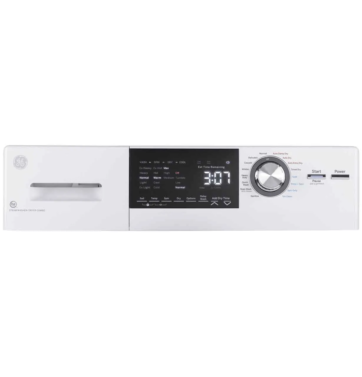 GE 24" Front Load Washer/Condenser Dryer Combo (2.8 cu.ft.) - GFQ14ESSNWW