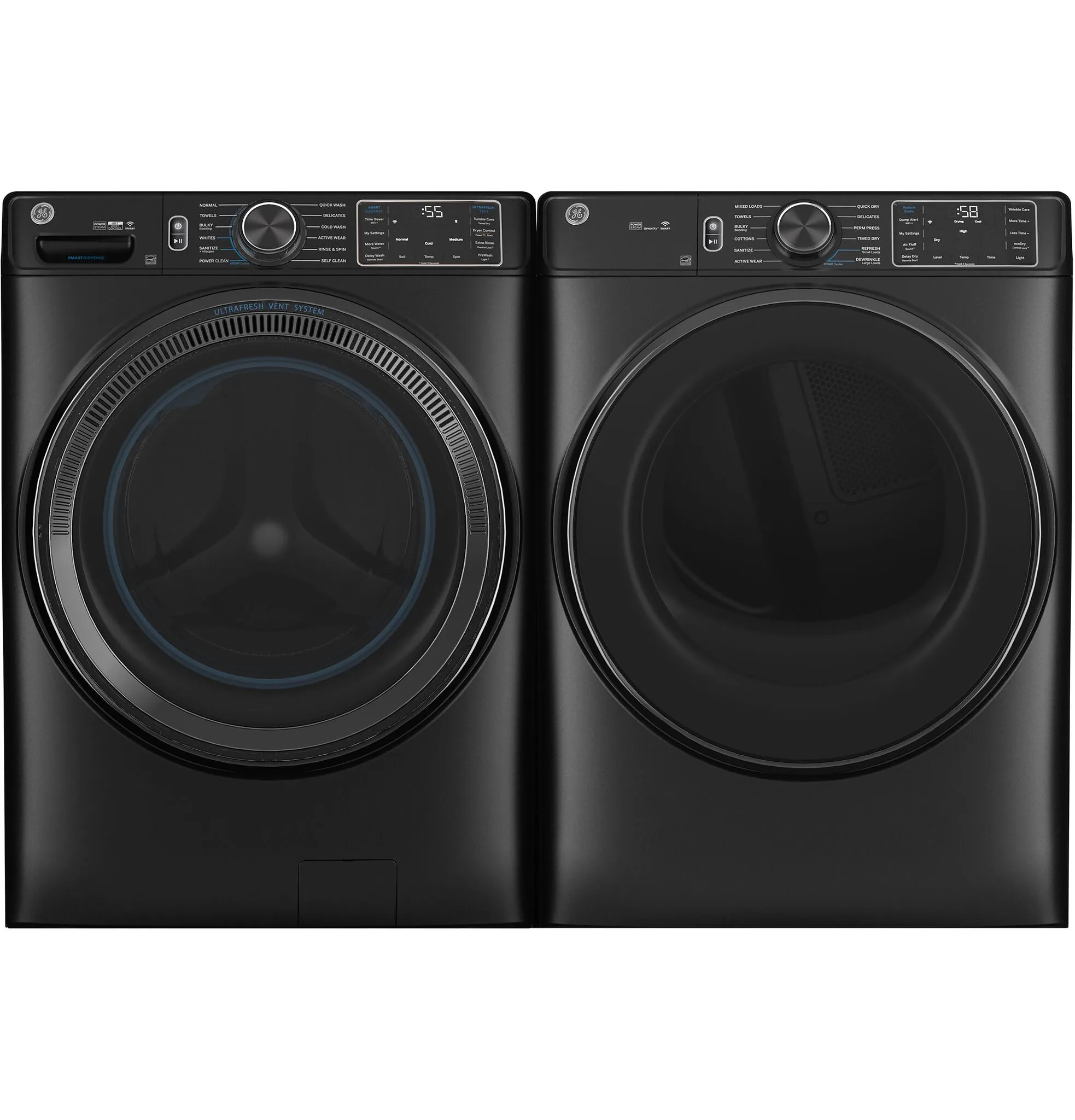 GE Carbon Graphite Smart Steam Front Load Washer with SmartDispense (5.8 cu.ft) - GFW655SPVDS