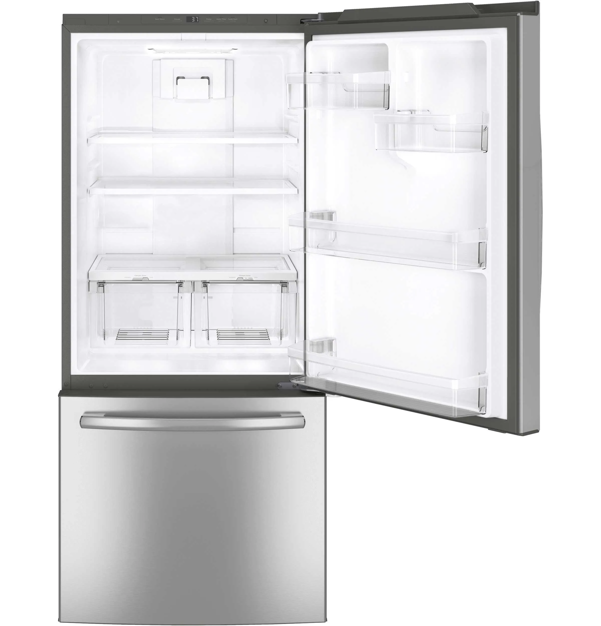 GE Fingerprint Resistant Stainless 30" Bottom-Mount Refrigerator (20.9 cu ft)- GDE21DYRKFS