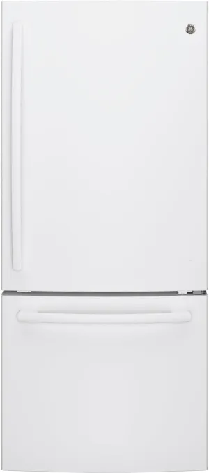 GE White BOTTOM-FREEZER REFRIGERATOR (20.9 CU. FT.) - GDE21DGKWW