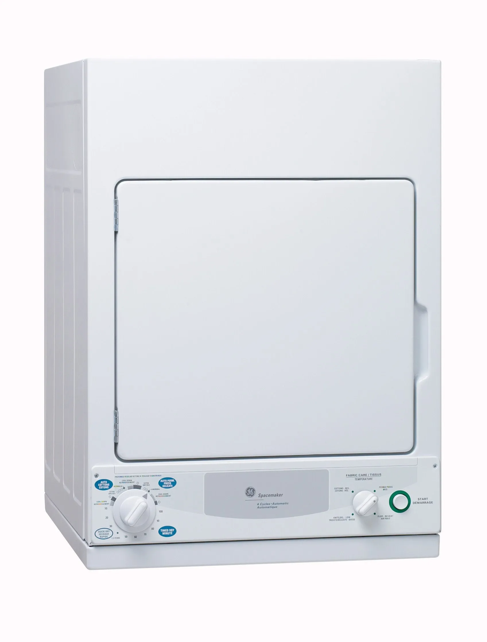 GE White Electric Dryer (3.6 Cu. Ft.) - PCKS443EBWW