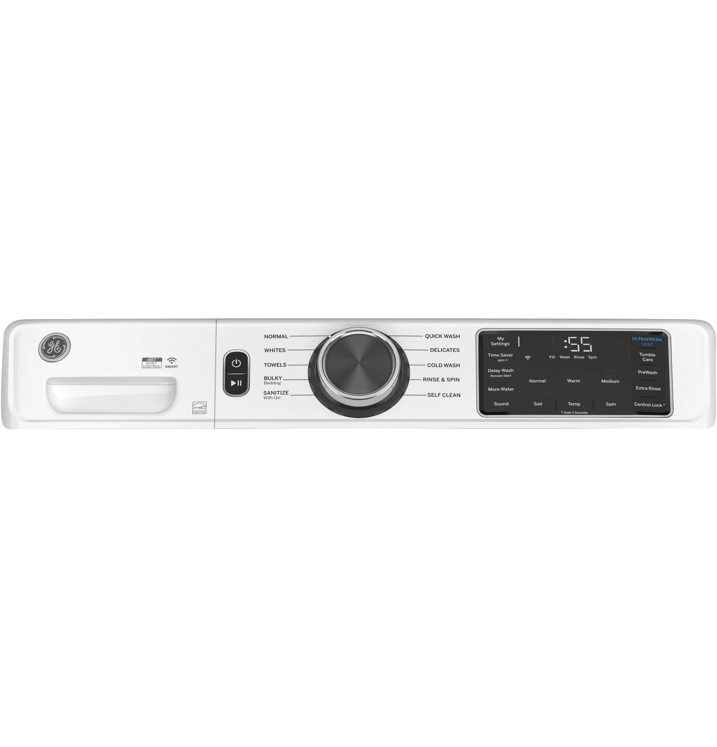 GE White Front Load Washer (5.5 Cu. Ft.) - GFW550SMNWW