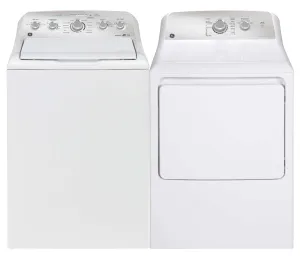 GE White Top-Load Washer (4.9 cu. ft.) & Gas Dryer (7.2 cu. ft.) - GTW490BMRWS/GTD40GBMRWS