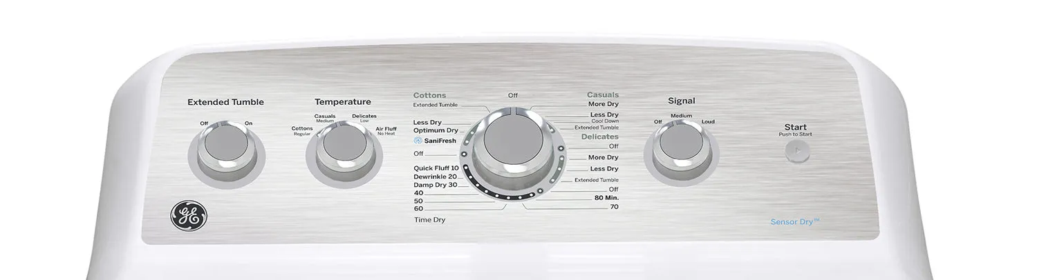 GE White Top-Load Washer (4.9 Cu. Ft.) & GE White Gas Dryer with SaniFresh Cycle (7.2 Cu. Ft.) - GTW451BMRWS/GTD45GBMRWS