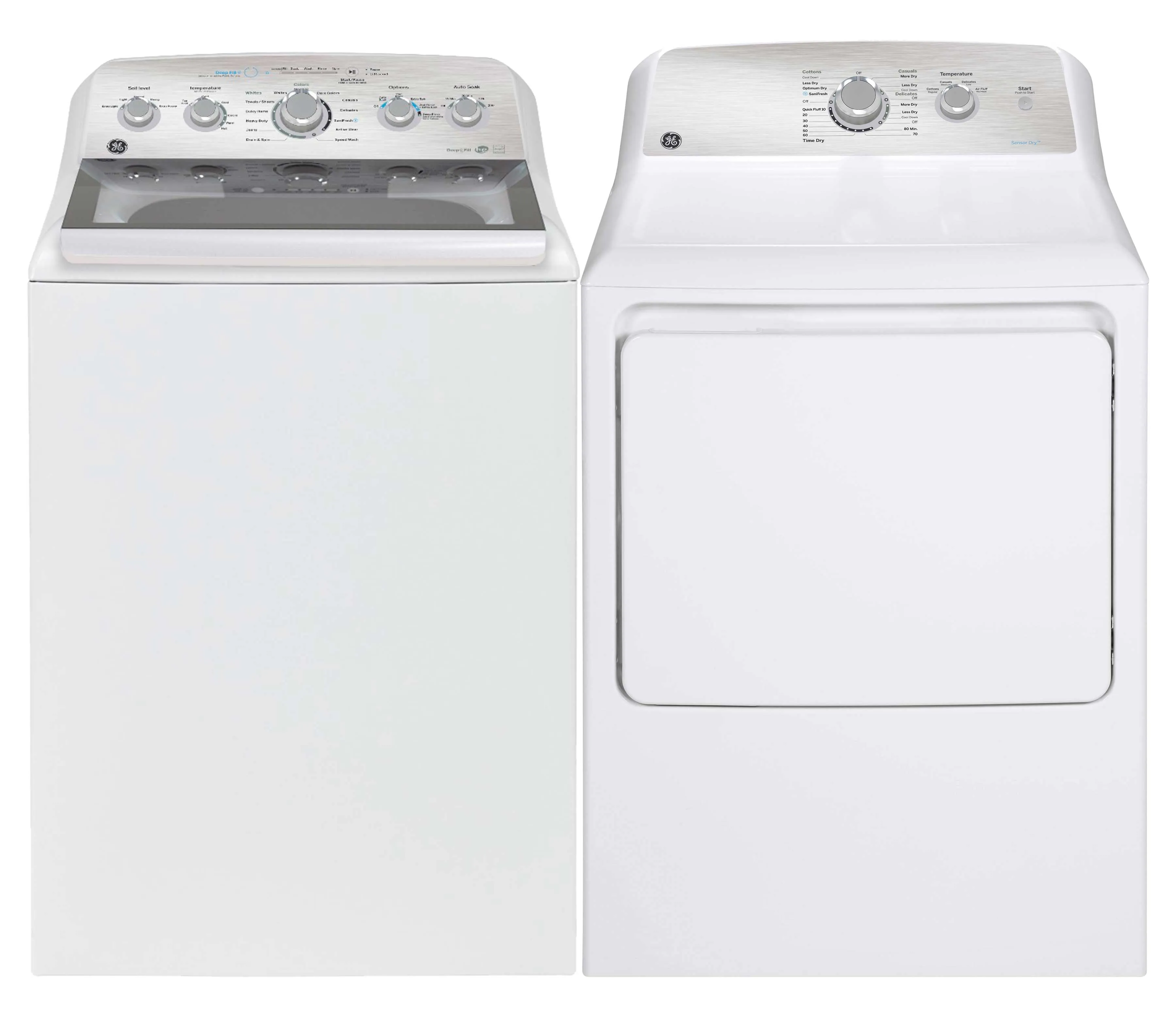 GE White Top-Load Washer (5.0 cu. ft.) & Gas Dryer (7.2 cu. ft.) - GTW580BMRWS/GTD40GBMRWS