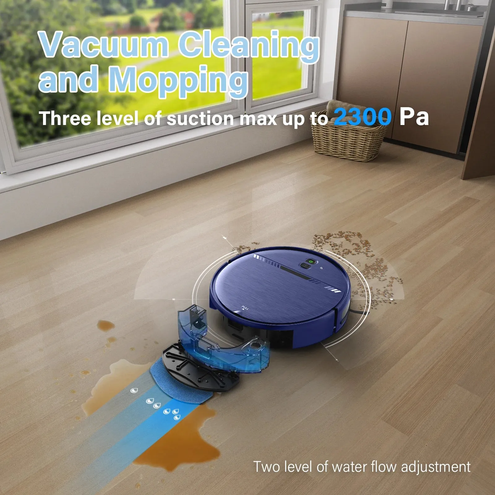 GOOVI Robot Vacuum Cleaner 2 in 1 Robot Vacuum and Mop Combo for Pet Hair, Hard Floor