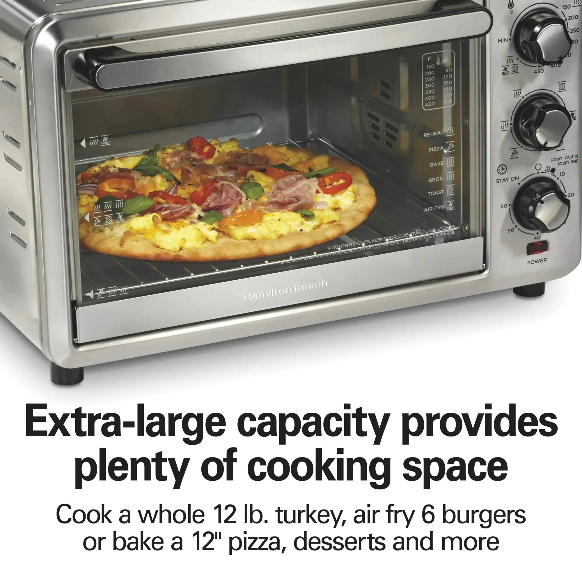 Hamilton Beach 31196FG Sure-Crisp Air Fryer Toaster Oven, 6 Slice Capacity - Stainless Steel