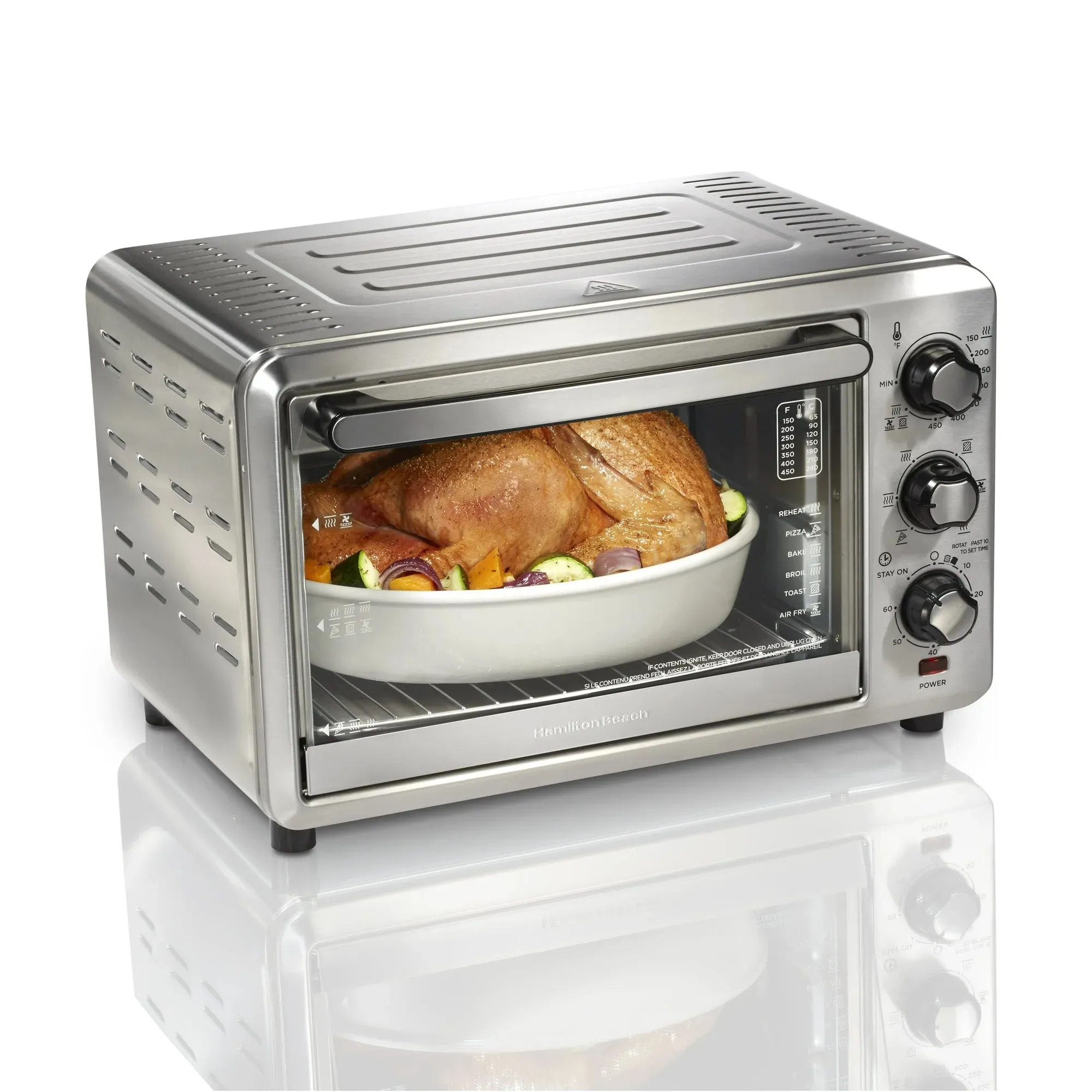 Hamilton Beach 31196FG Sure-Crisp Air Fryer Toaster Oven, 6 Slice Capacity - Stainless Steel