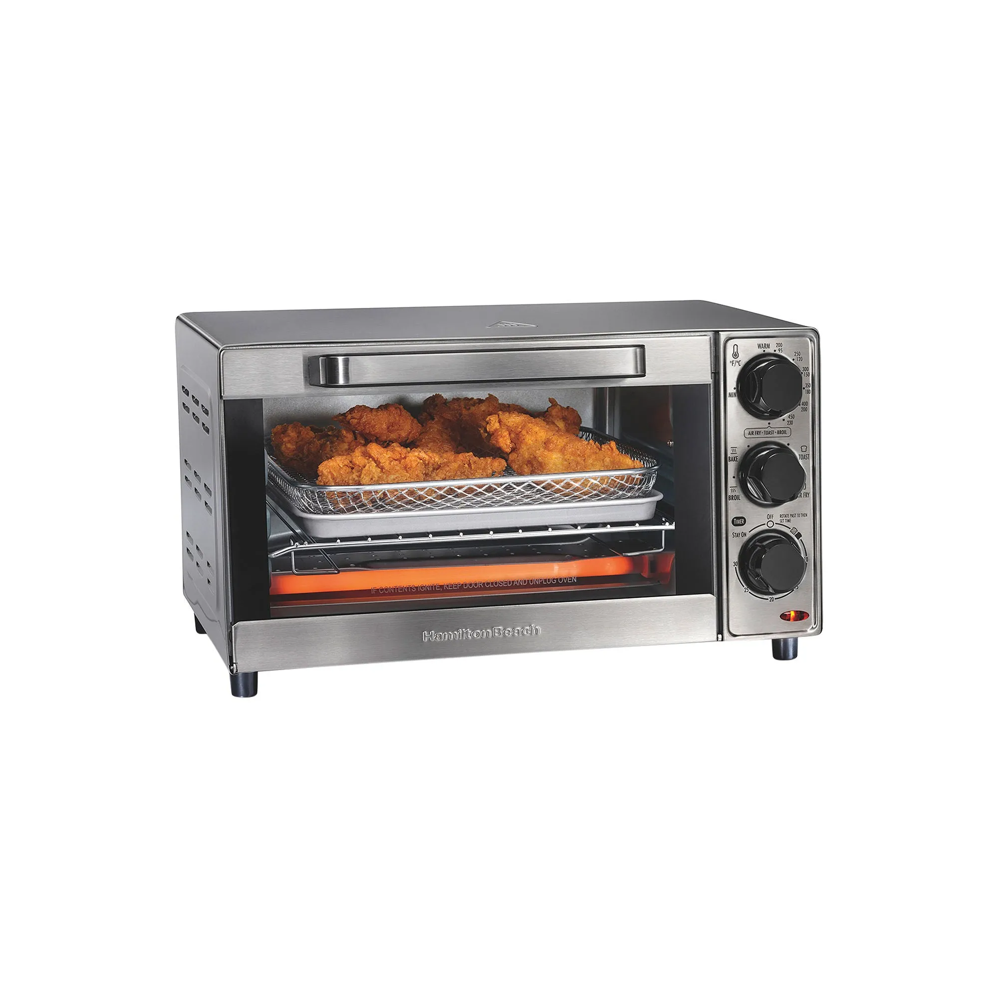 Hamilton Beach 31403 Sure-Crisp 4-Slice Air Fryer Toaster Oven, Stainless steel