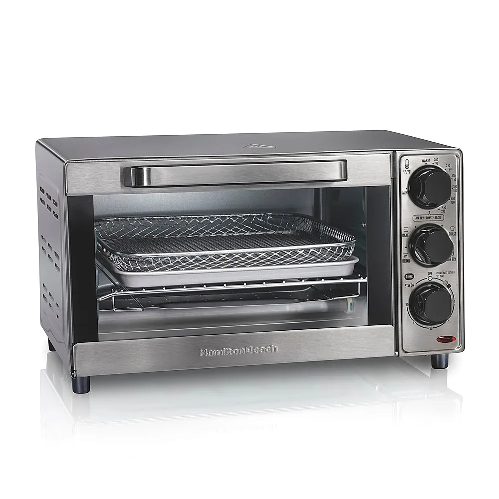 Hamilton Beach 31403 Sure-Crisp 4-Slice Air Fryer Toaster Oven, Stainless steel