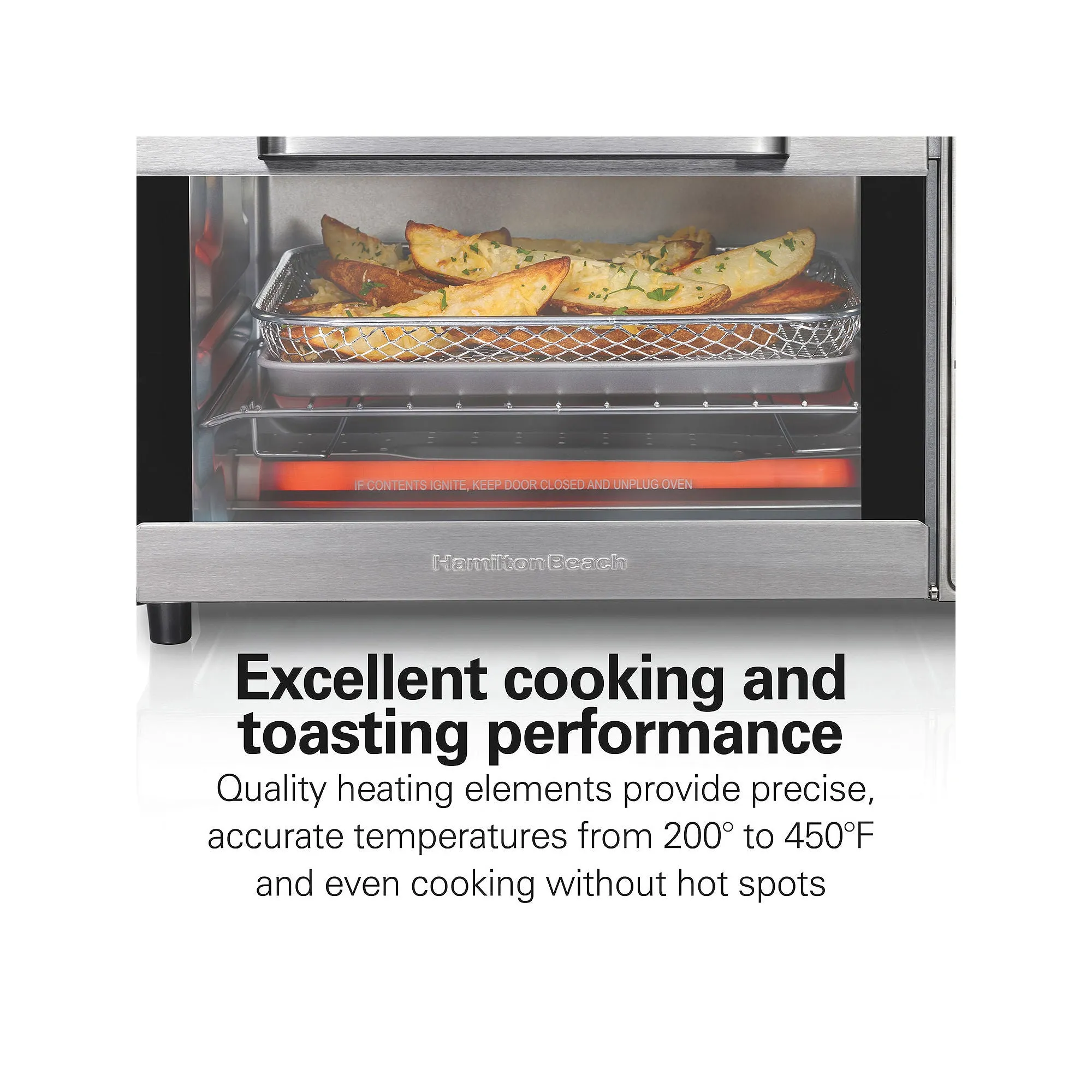 Hamilton Beach 31403 Sure-Crisp 4-Slice Air Fryer Toaster Oven, Stainless steel