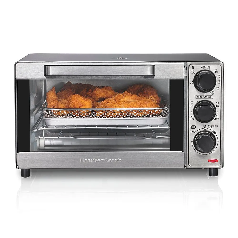 Hamilton Beach 31403 Sure-Crisp 4-Slice Air Fryer Toaster Oven, Stainless steel