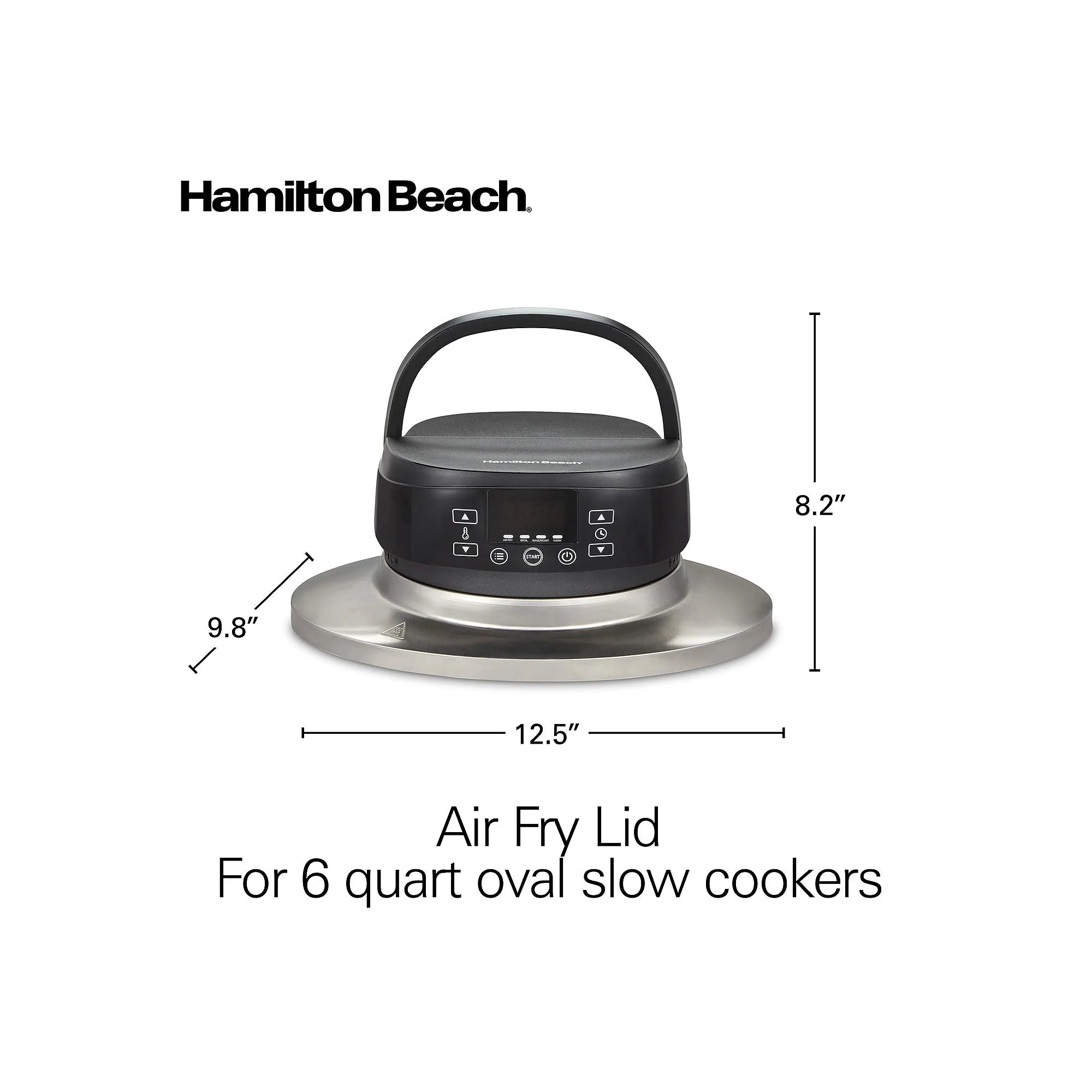 Hamilton Beach 33602 Air Fryer Lid, Fits 6 Quart Oval Slow Cooker Crock