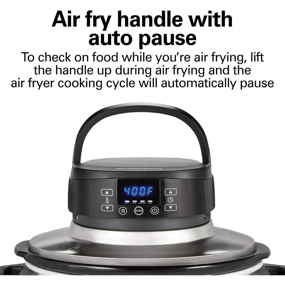 Hamilton Beach 33602 Air Fryer Lid, Fits 6 Quart Oval Slow Cooker Crock