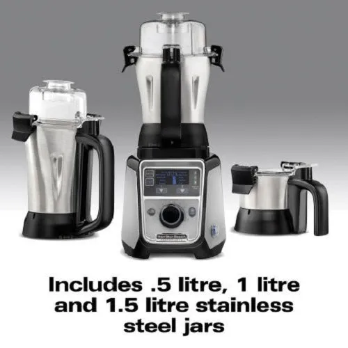 Hamilton Beach 58770 2.2 HP 120V Juicer Mixer Grinder with 3 Stainless Steel Jars