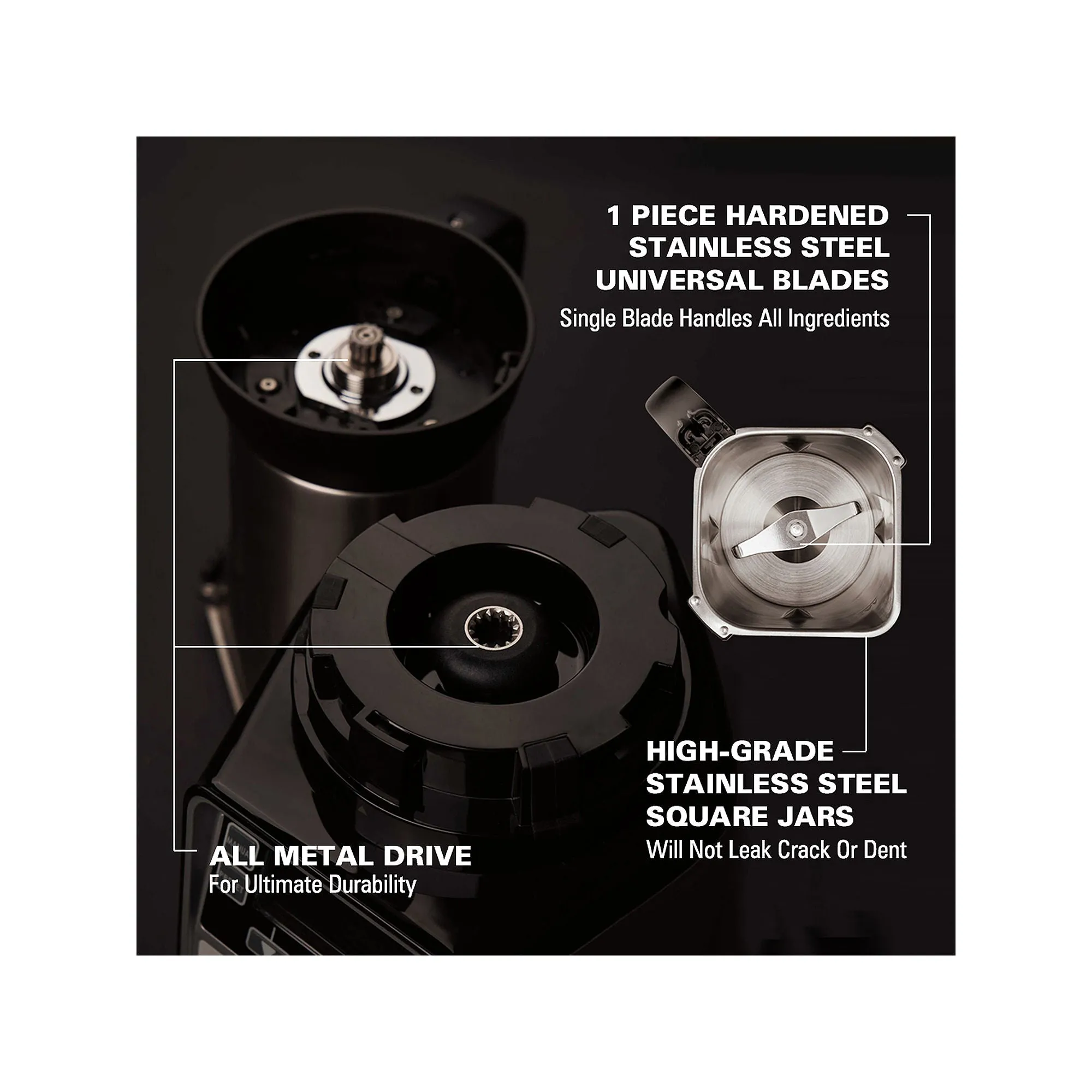 Hamilton Beach 58770 2.2 HP 120V Juicer Mixer Grinder with 3 Stainless Steel Jars