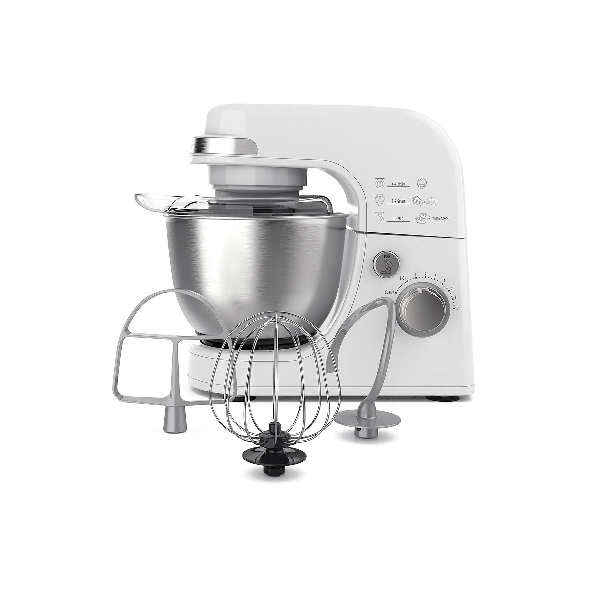 Hamilton Beach 63388 7 Speeds Stand Mixer, 4 Quart Capacity, White