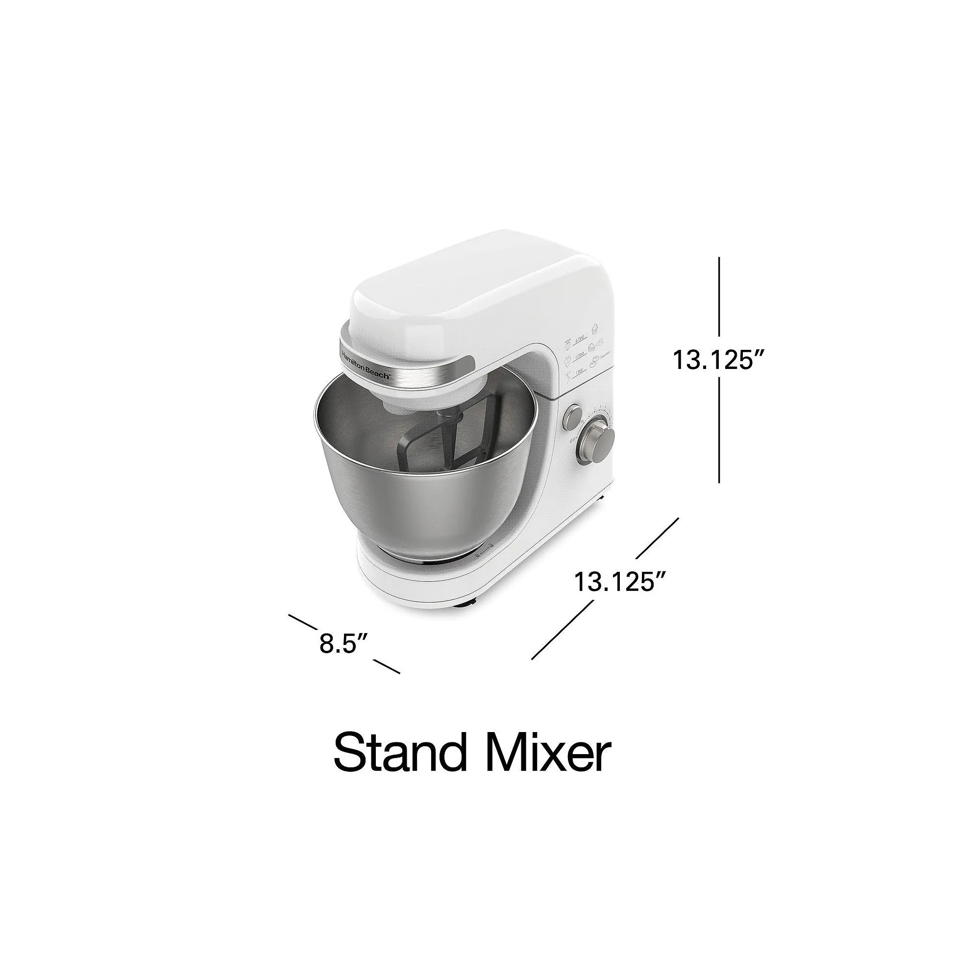Hamilton Beach 63388 7 Speeds Stand Mixer, 4 Quart Capacity, White