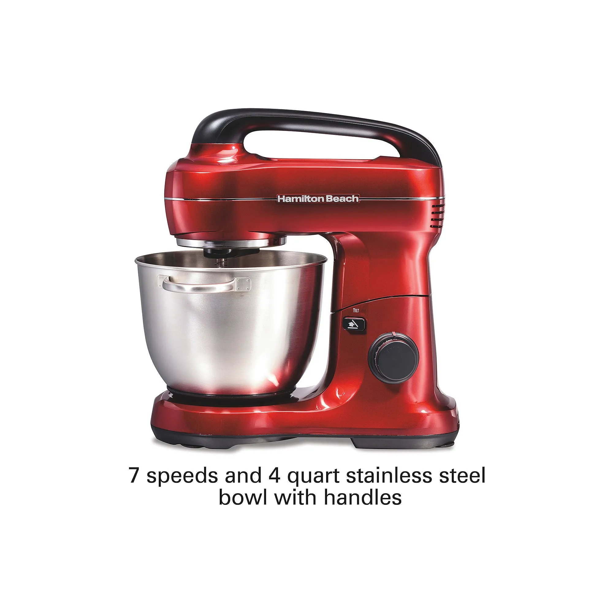 Hamilton Beach 7 Speed Stand Mixer, Red Model 63395.